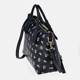 Bolso "EL CABALLO" asas mano y bandolera caballitos negro - Imagen 2